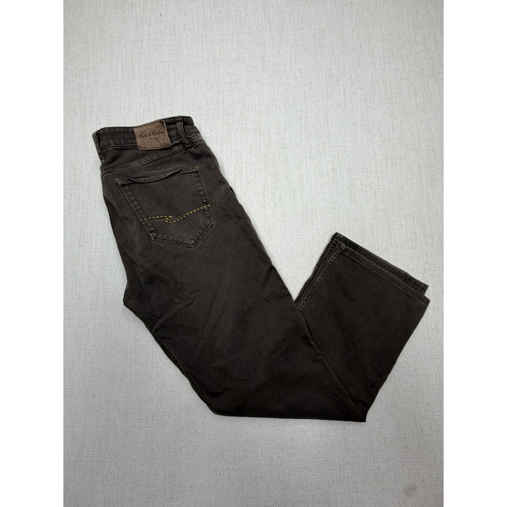 Robert Graham Classic Yates Jeans Mens 34 Dali Wash Brown Straight Leg Italy